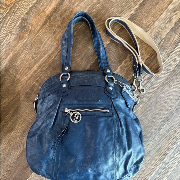 Vintage EUC Rare Coach Poppy Blue Shoulder Bag| Vintage Y2K Bag - Picture 14 of 16